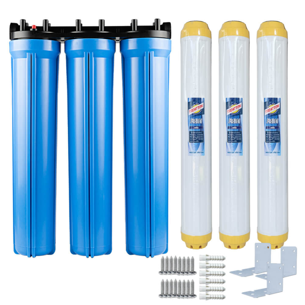 เครื่องกรองน้ำใช้ 3 ขั้นตอน UNI PURE รุ่น UB-306  ขนาด 20 นิ้ว (พร้อมไส้กรอง RSN/RSN/RSN)_1